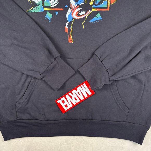 NWT Men's Marvel Comics Avengers Graphic Hoodie Black Size Large - Picture 7 of 7